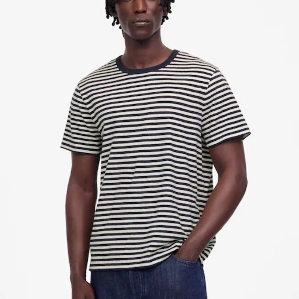 Madewell night indigo Allday Tee in Cotton-Linen Blend